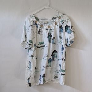 Orchadia women's linen cotton beach house shirt